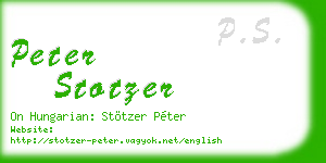 peter stotzer business card