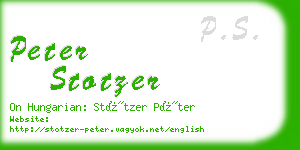 peter stotzer business card